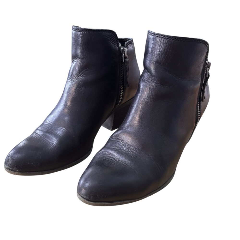 Frye Judith Double Zip Black Leather Ankle Bootie â Womenâs Sz 8